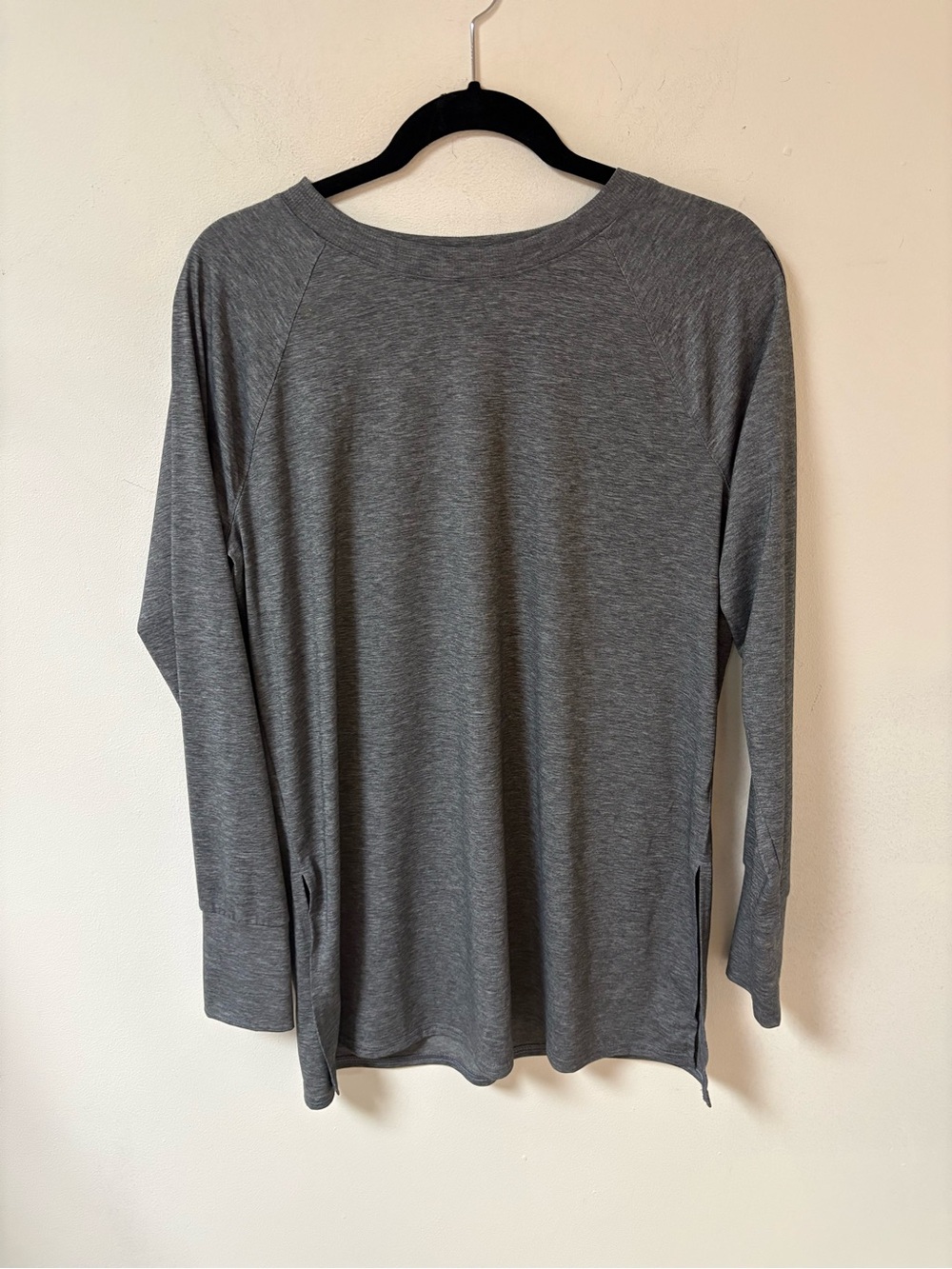 Tek Gear Womens Gray Long Sleeve Crew Neck T Shirt Large